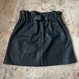 Blue Topshop Leather Mini Skirt